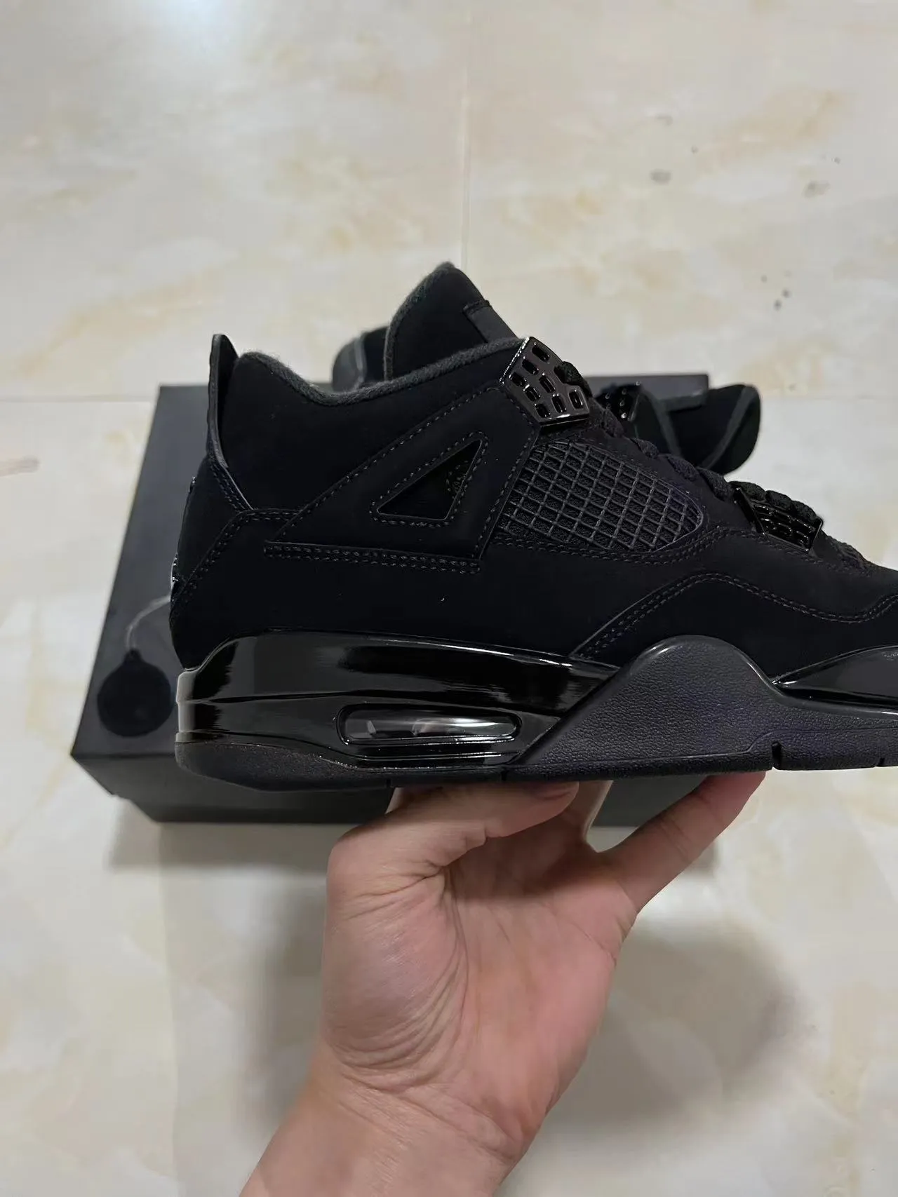 Air Jordan 4 Black Monochrome Basketball Shoes 6