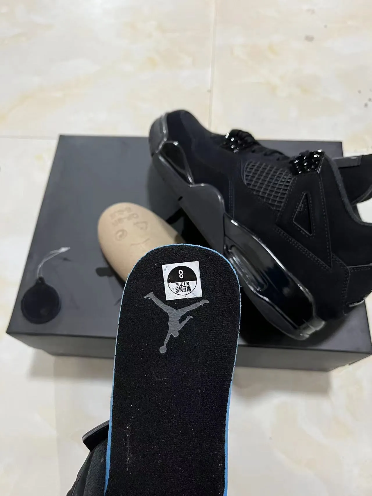 Air Jordan 4 Black Monochrome Basketball Shoes 8