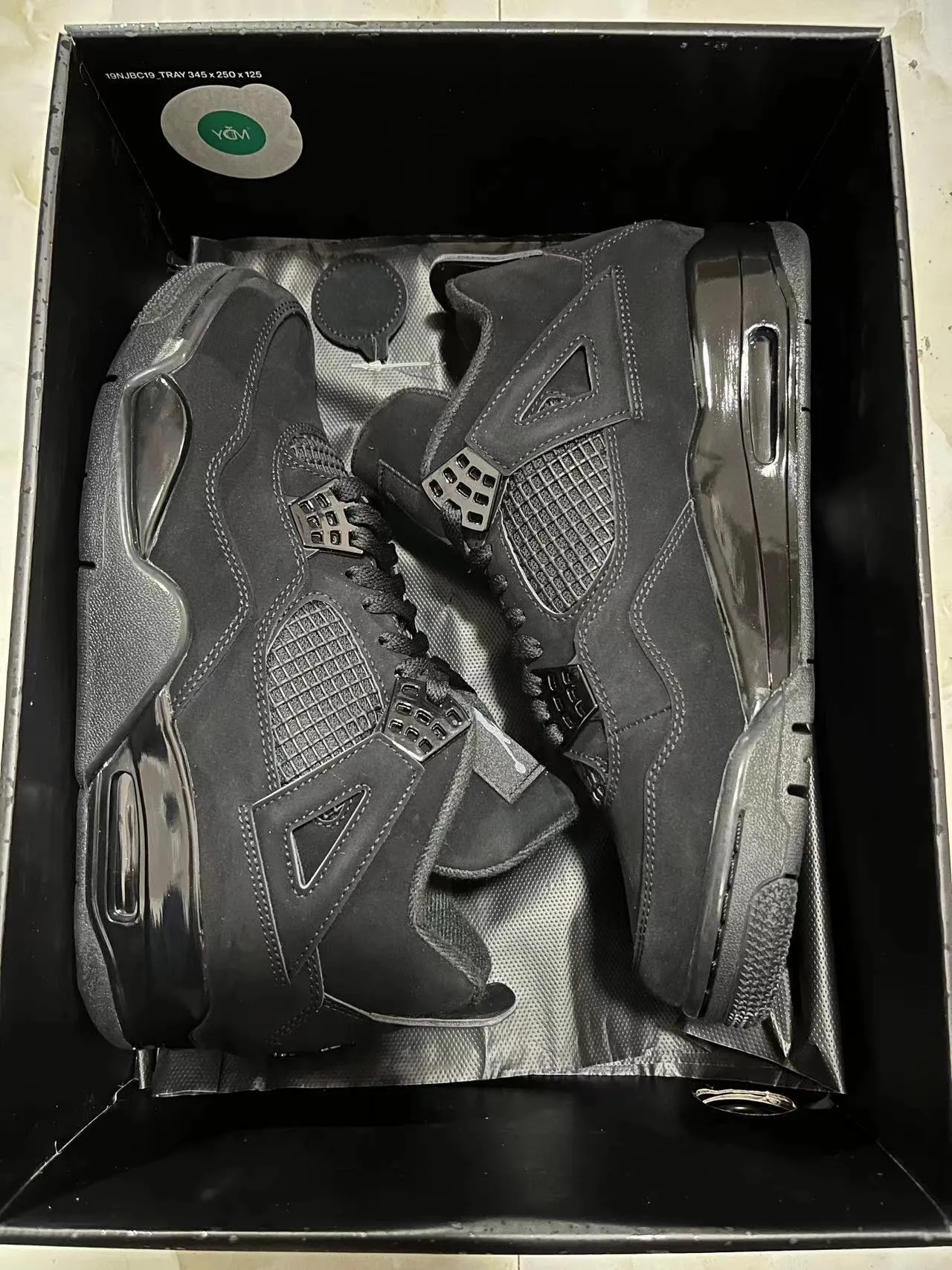 Air Jordan 4 Black Monochrome Basketball Shoes 9