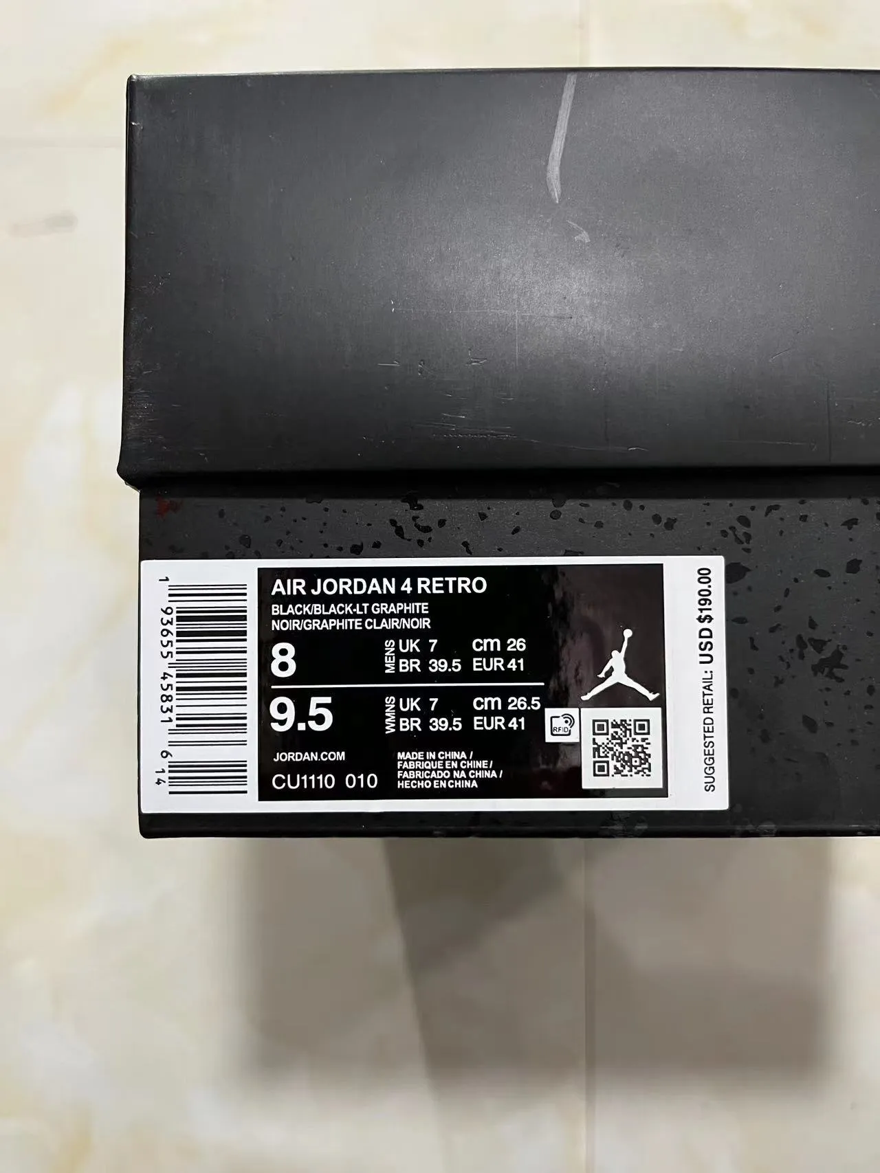 Air Jordan 4 Black Monochrome Basketball Shoes 10