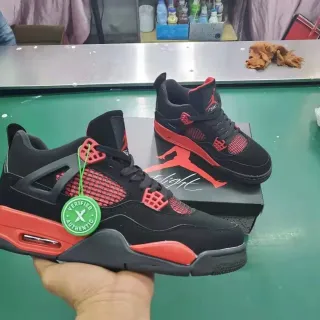 Air Jordan 4 Black Red Basketball Shoes