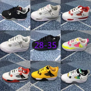 Air Jordan 4 Black Red Kids Basketball Shoes