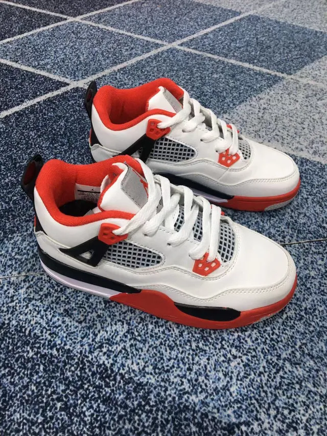 Air Jordan 4 Black Red Kids Basketball Shoes 17