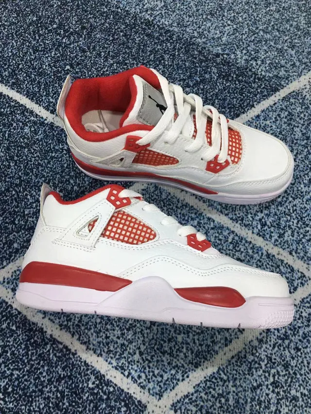 Air Jordan 4 Black Red Kids Basketball Shoes 22