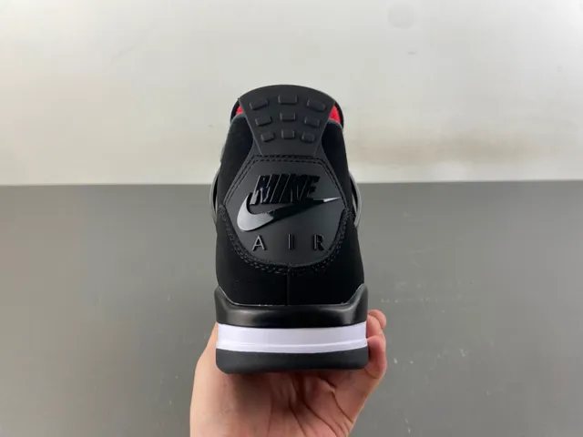 Air Jordan 4 Black White Red Basketball Shoes 4