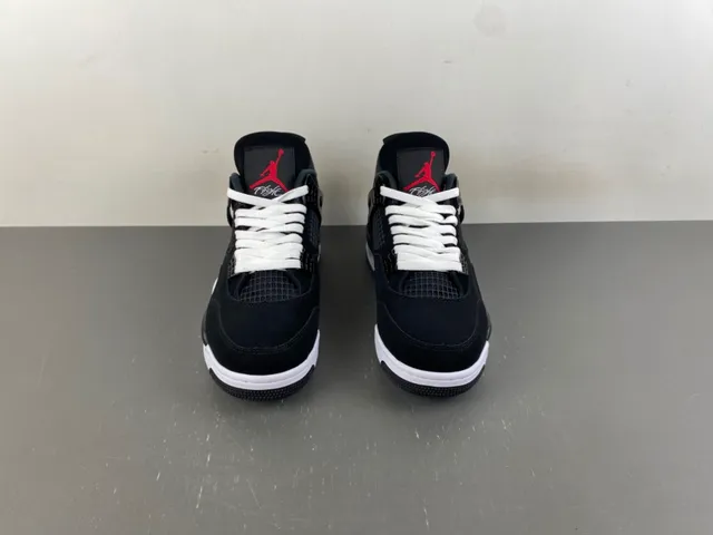 Air Jordan 4 Black White Red Basketball Shoes 11