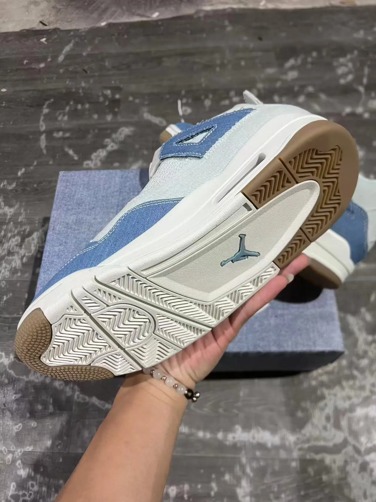 Air Jordan 4 Denim Blue and White Basketball Shoes 6
