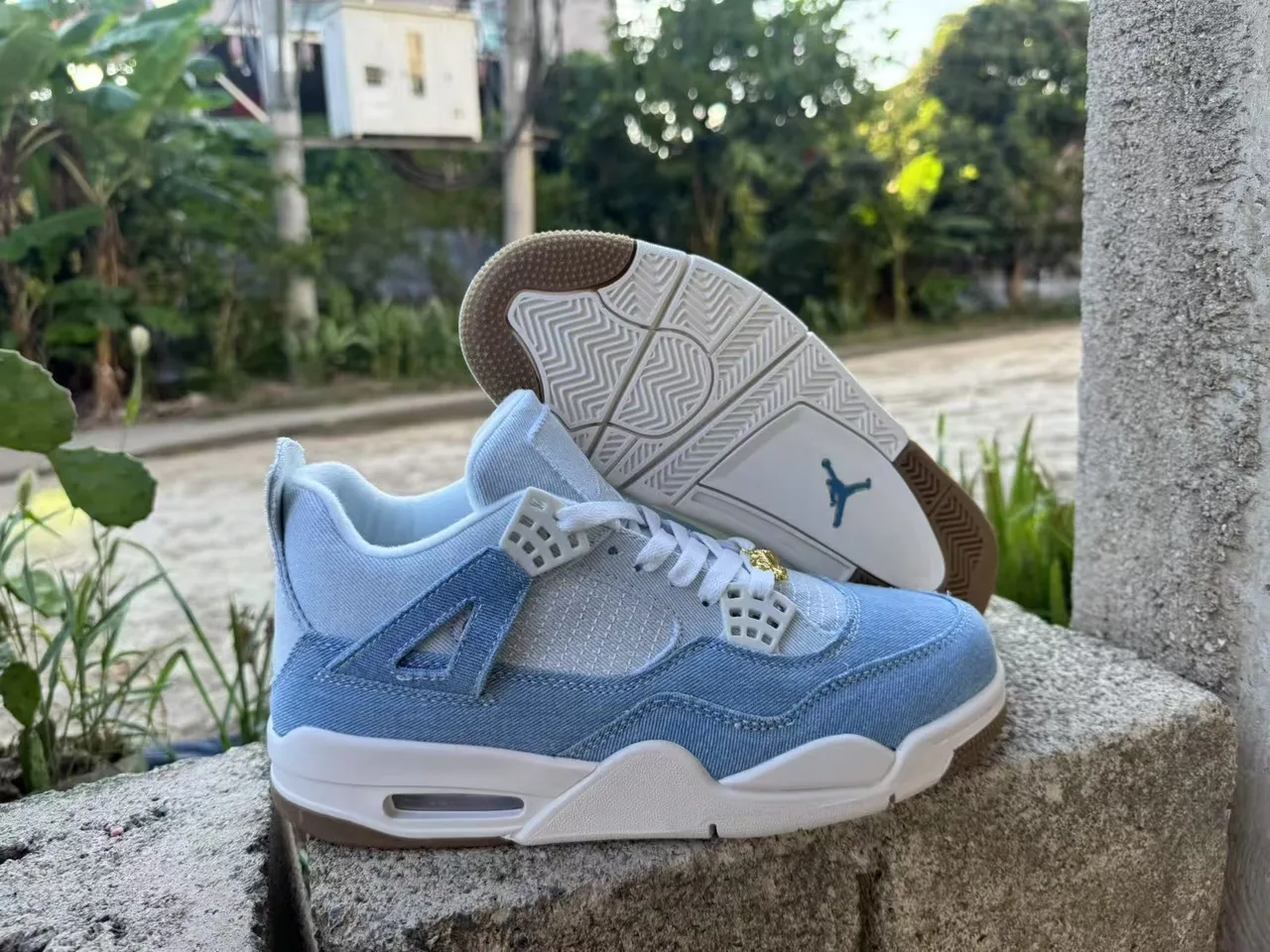 Air Jordan 4 Denim Blue Lifestyle Basketball Shoes 3