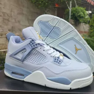 Air Jordan 4 Light Periwinkle Gold Basketball Shoes