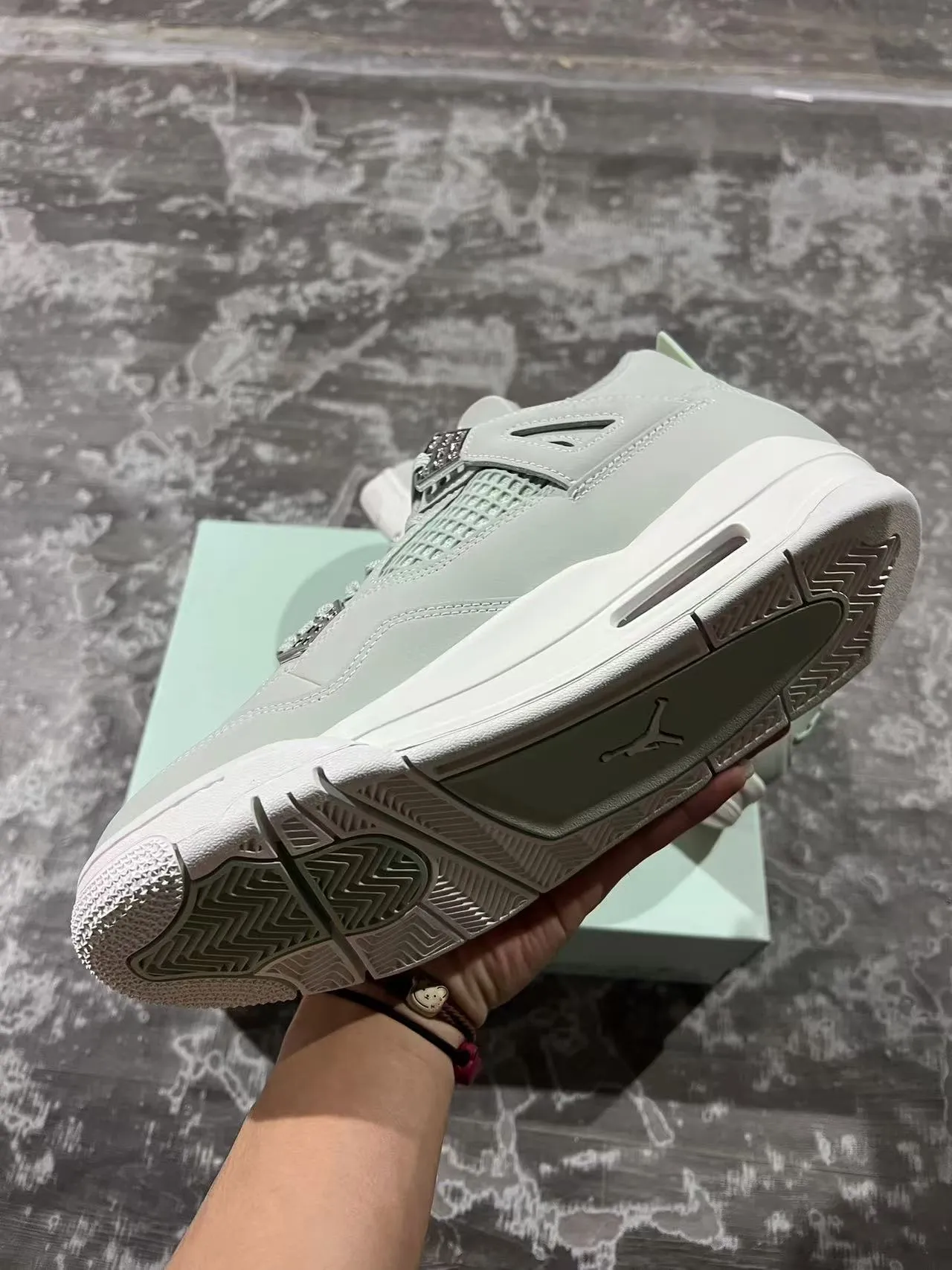 Air Jordan 4 Mint Green Suede Basketball Shoes 6