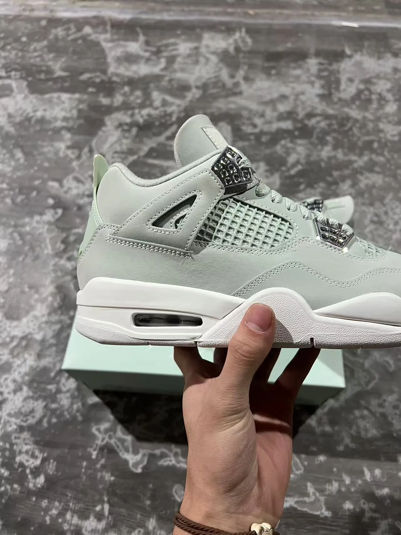 Air Jordan 4 Mint Green Suede Basketball Shoes 7