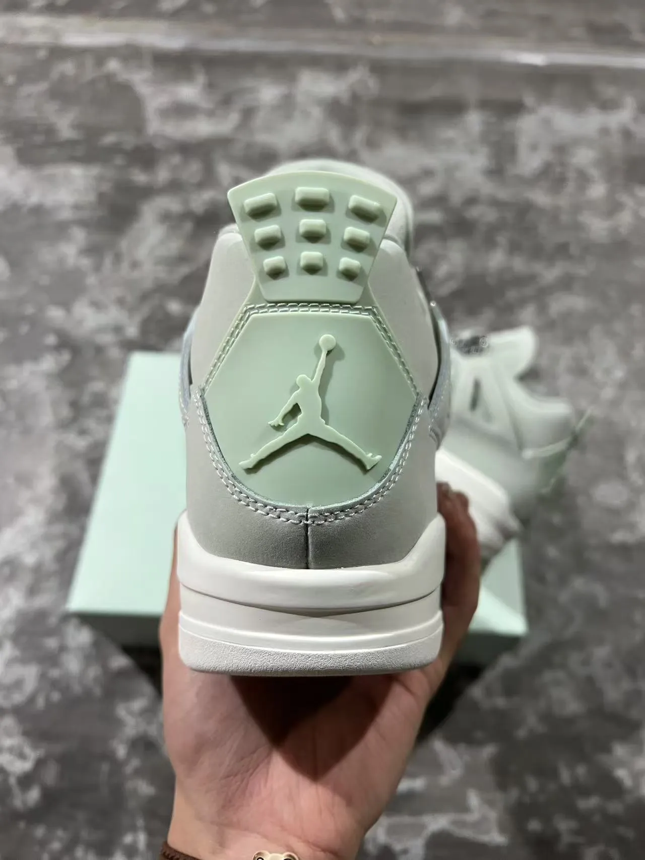 Air Jordan 4 Mint Green Suede Basketball Shoes 8
