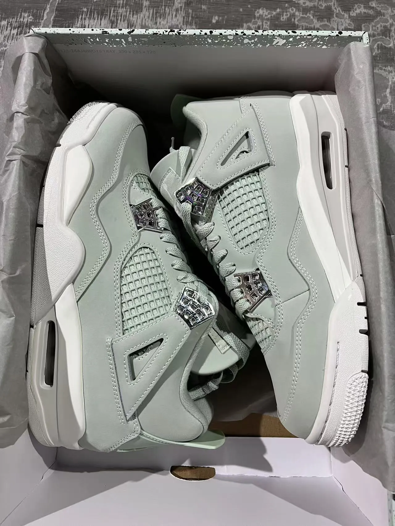 Air Jordan 4 Mint Green Suede Basketball Shoes 9