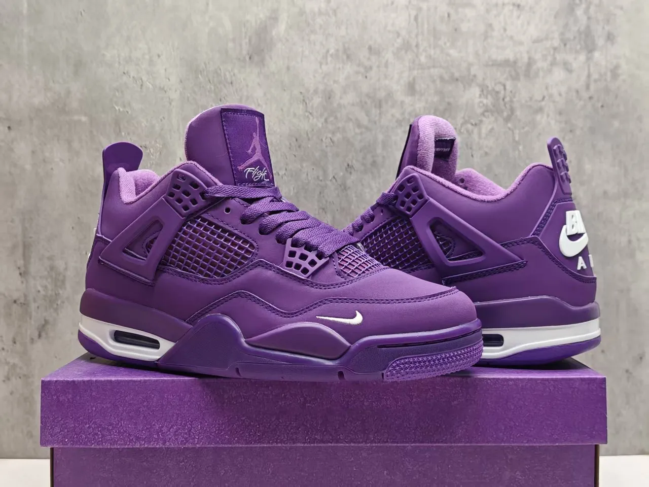 Air Jordan 4 Monochromatic Purple Basketball Shoes 2