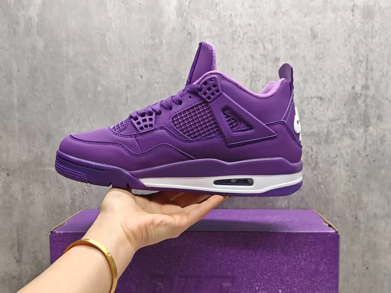 Air Jordan 4 Monochromatic Purple Basketball Shoes 5
