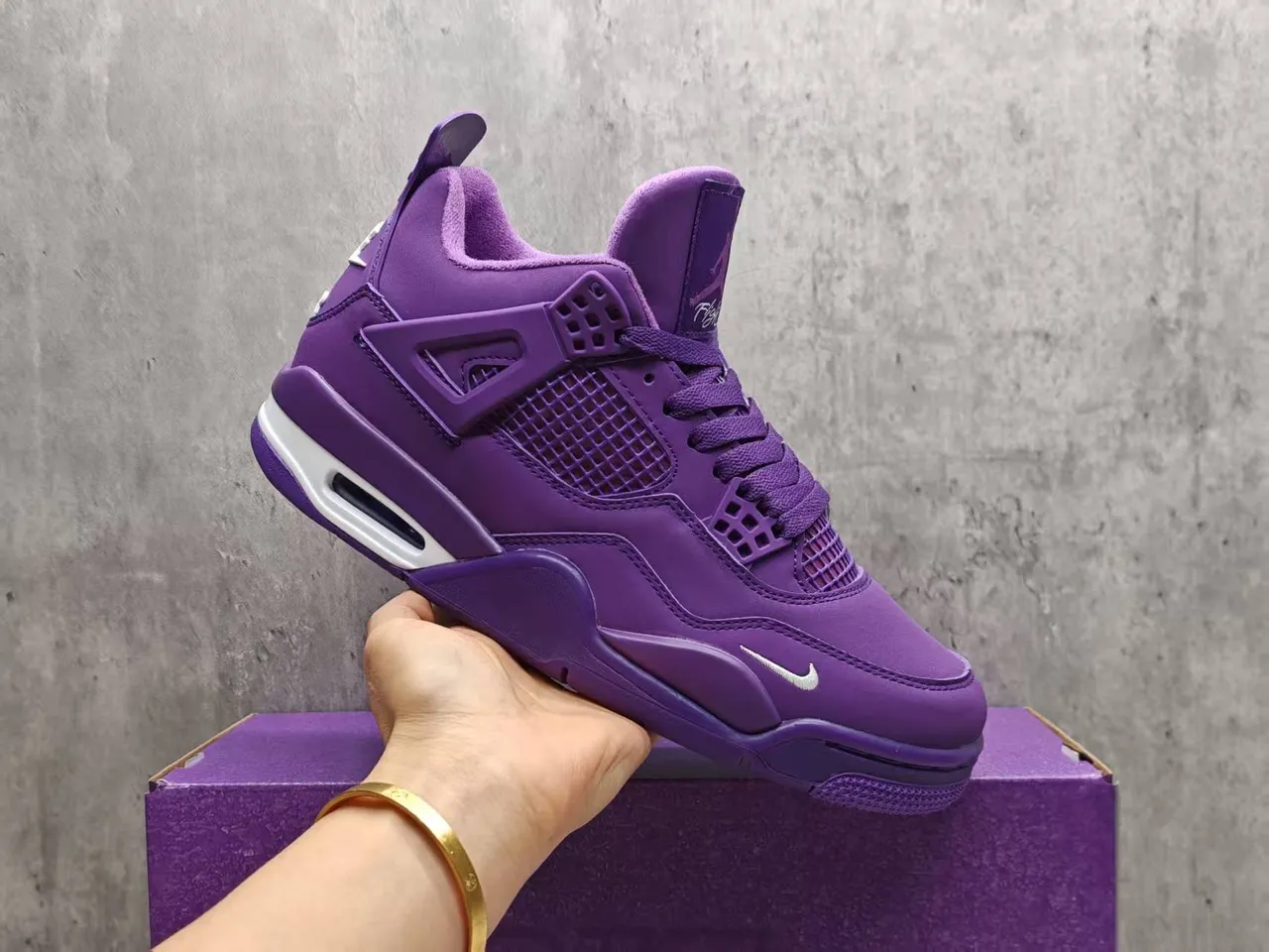 Air Jordan 4 Monochromatic Purple Basketball Shoes 7