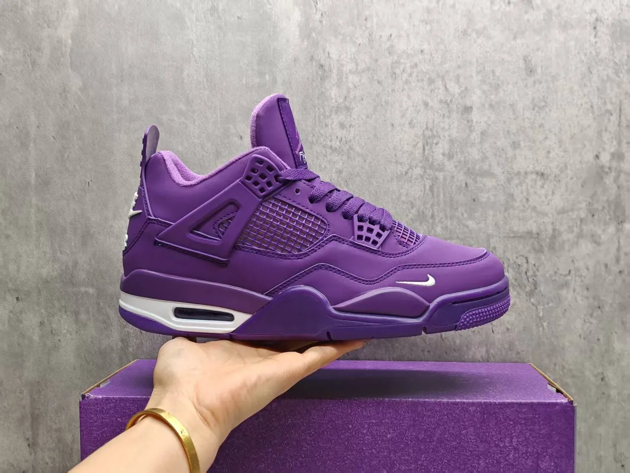 Air Jordan 4 Monochromatic Purple Basketball Shoes 8