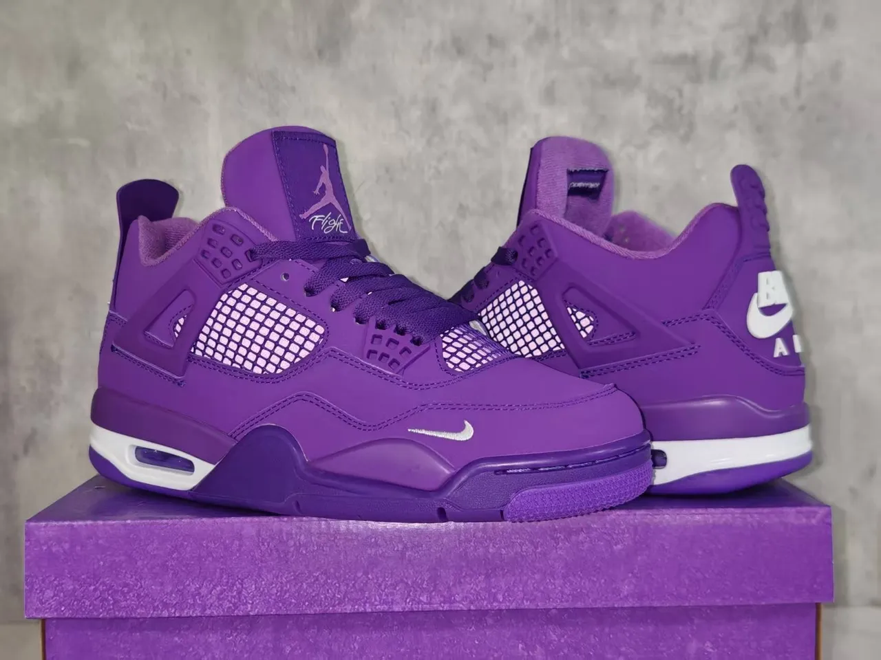 Air Jordan 4 Monochromatic Purple Basketball Shoes 9