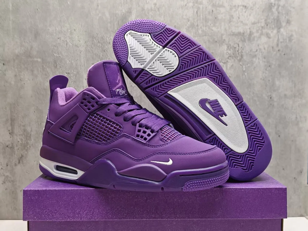 Air Jordan 4 Monochromatic Purple Basketball Shoes 12