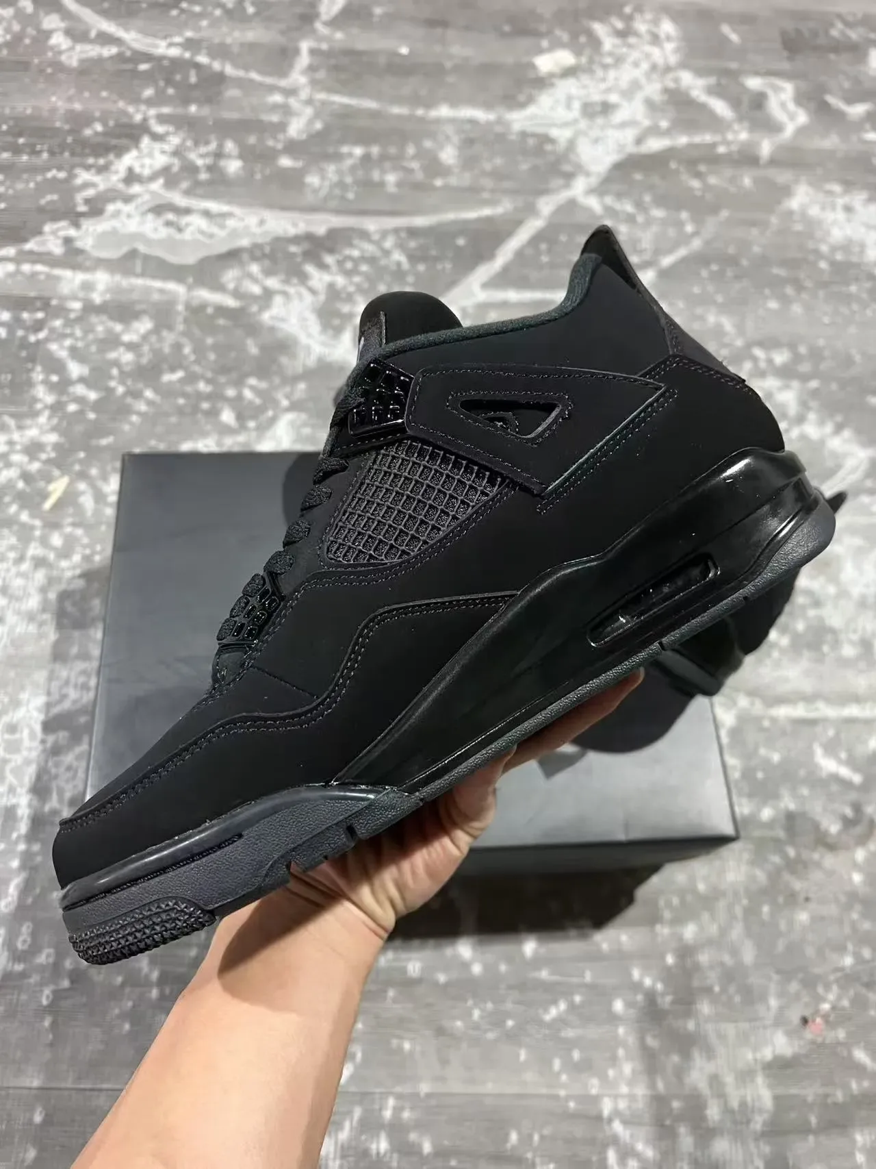 Air Jordan 4 Monochrome Noir Chaussures de Basketball 5