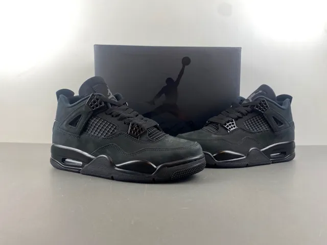 Air Jordan 4 Monochrome Black Basketball Shoes 13