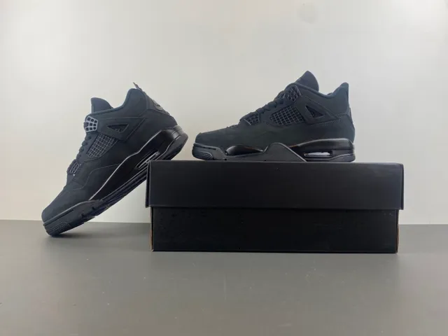 Air Jordan 4 Monochrome Black Basketball Shoes 14