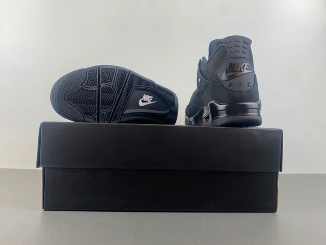 Air Jordan 4 Monochrome Black Basketball Shoes 16