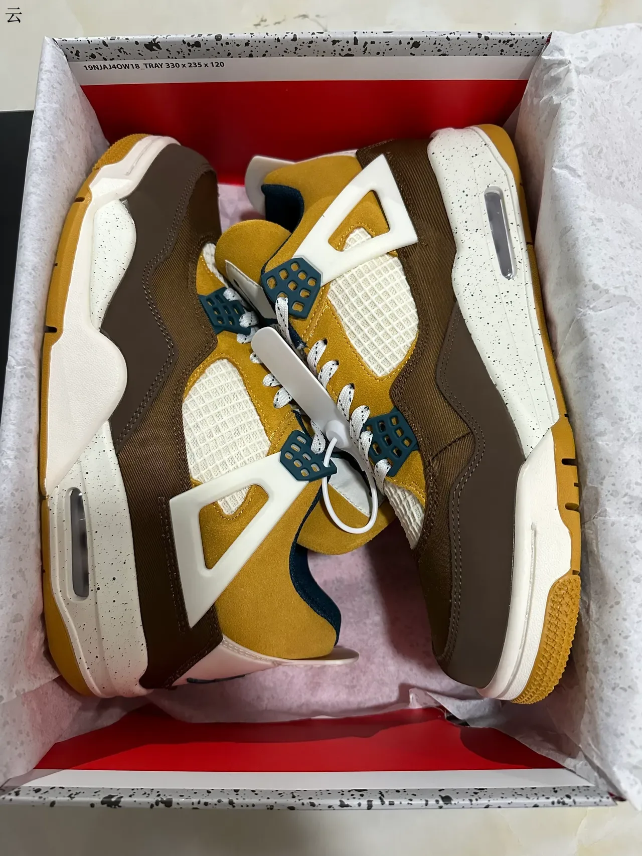 Air Jordan 4 Mustard Brown Speckled Midsole أحذية كرة السلة 7