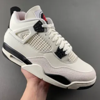 Air Jordan 4 Off-White y Negro Zapatos de Baloncesto