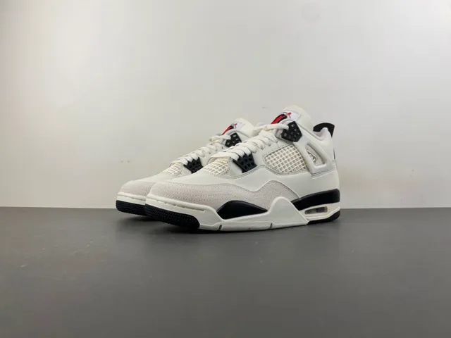 Air Jordan 4 Off-White and Black Basketball Shoes 10