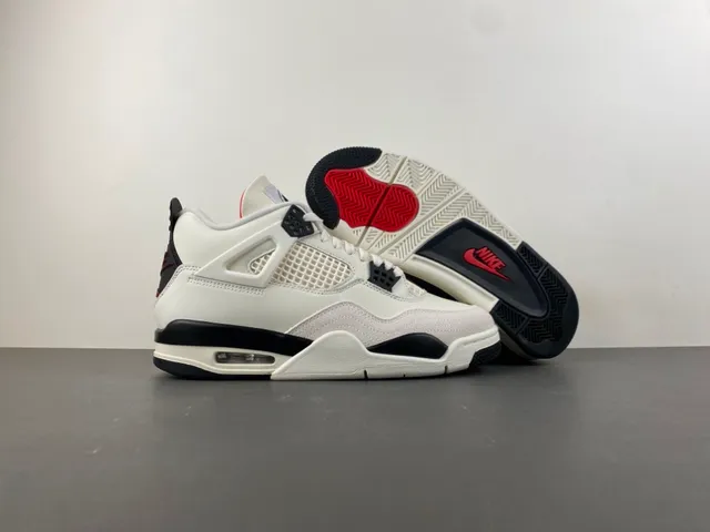 Air Jordan 4 Off-White and Black Basketball Shoes 12