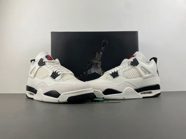 Air Jordan 4 Off-White and Black Basketball Shoes 13