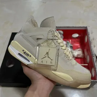 Air Jordan 4 Off-White Cream Yellow Basketball Shoes