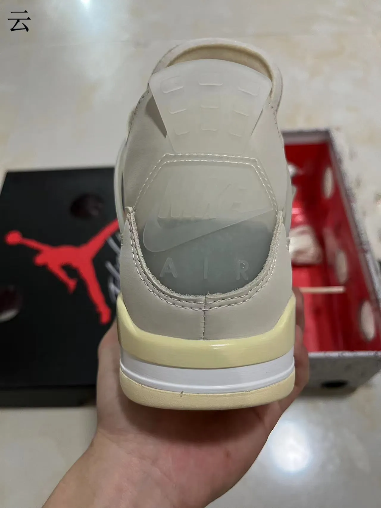 Air Jordan 4 Off-White Cream Yellow Basketball Shoes 6