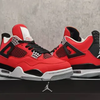 Air Jordan 4 Red Black White Basketball Shoes