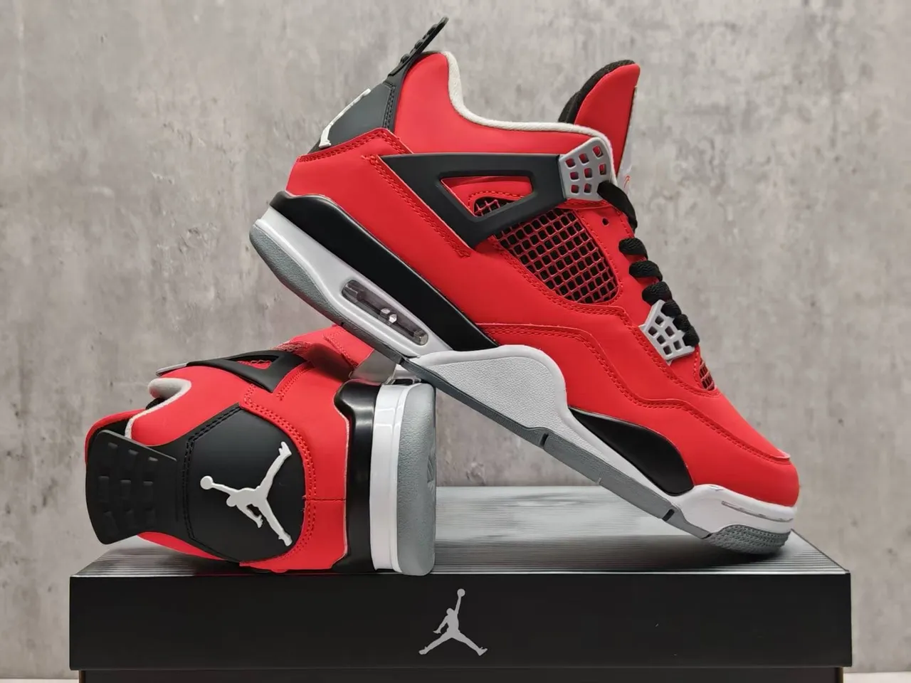 Air Jordan 4 Red Black White Basketball Shoes 3
