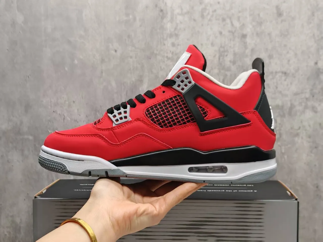 Air Jordan 4 Red Black White Basketball Shoes 5