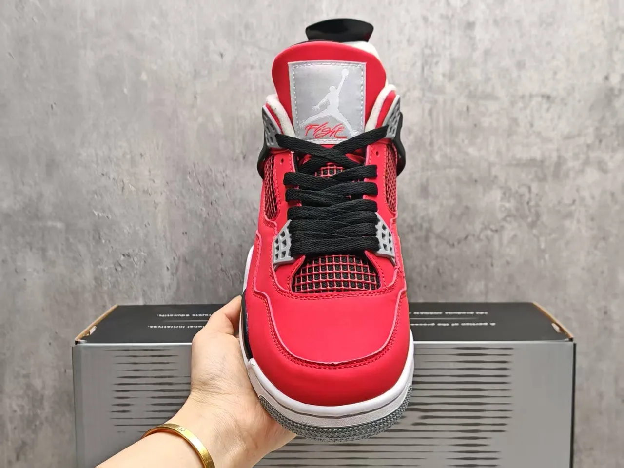 Air Jordan 4 Red Black White Basketball Shoes 6