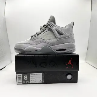 Air Jordan 4 Retro Cool Grey White Suede Basketball Shoes