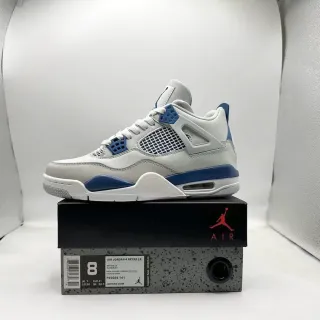 Air Jordan 4 Retro LS White Blue Basketball Shoes