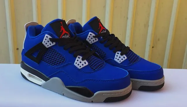Air Jordan 4 Royal Blue Black Gray Basketball Shoes 5