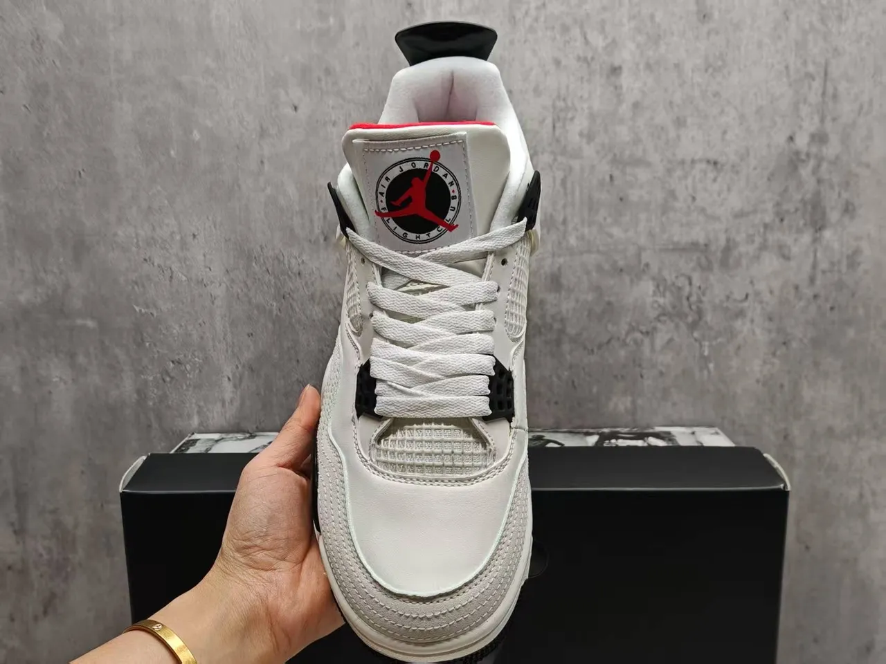 Air Jordan 4 White Black Red Basketball Shoes 4