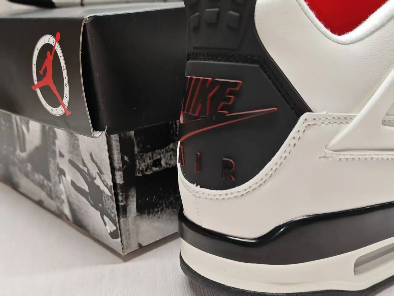 Air Jordan 4 White Black Red Basketball Shoes 7