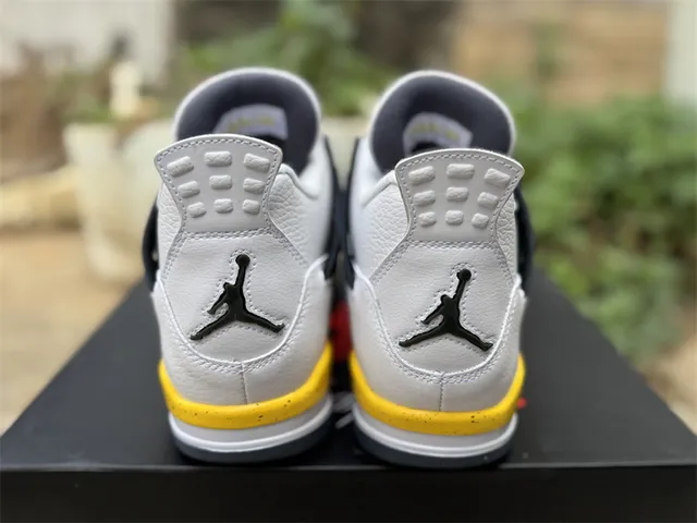 Air Jordan 4 White Black Yellow Basketball Shoes 11