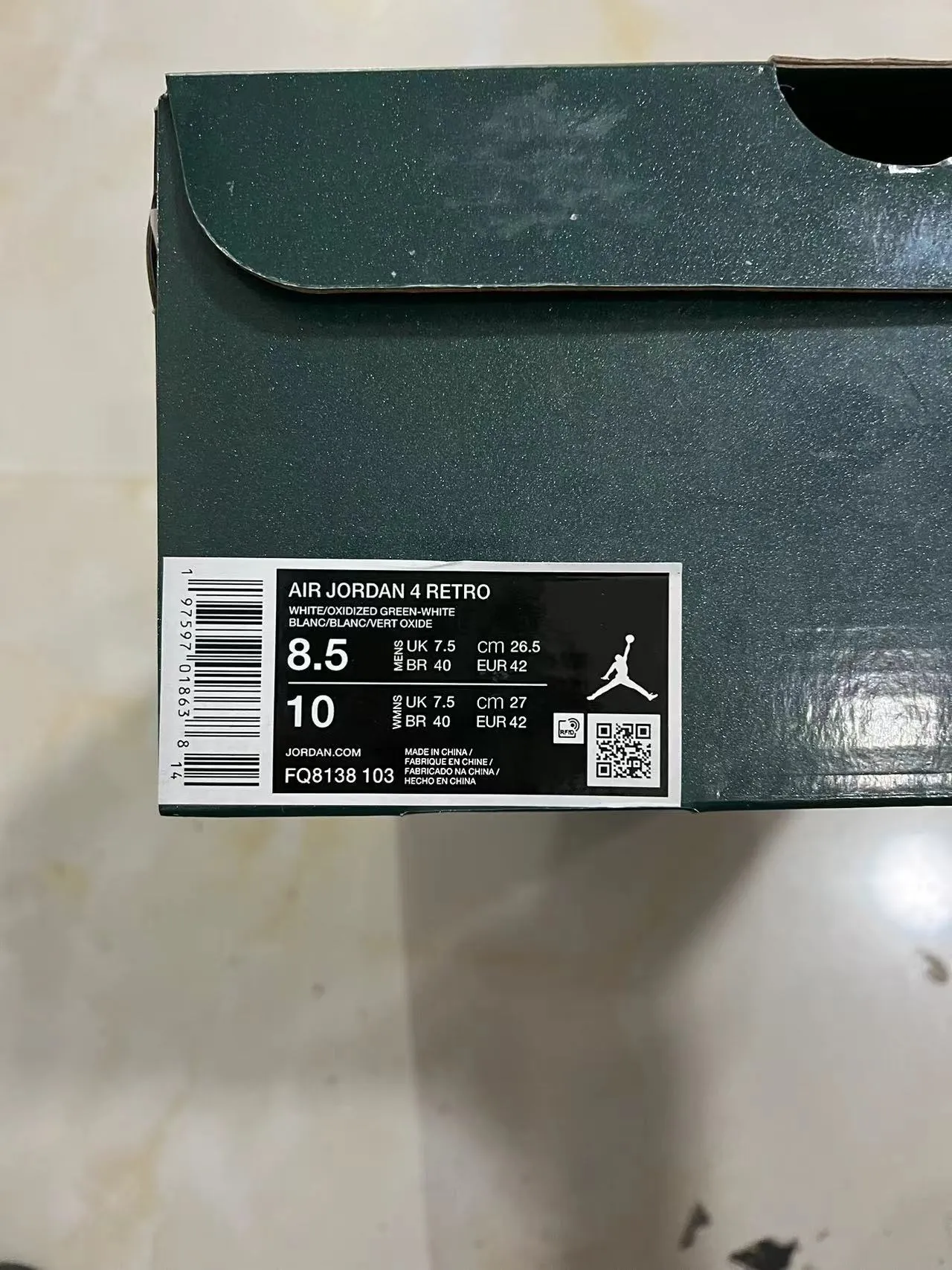 Air Jordan 4 White Dark Green Basketball Shoes 10