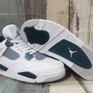Air Jordan 4 White Dark Teal Basketball Shoes