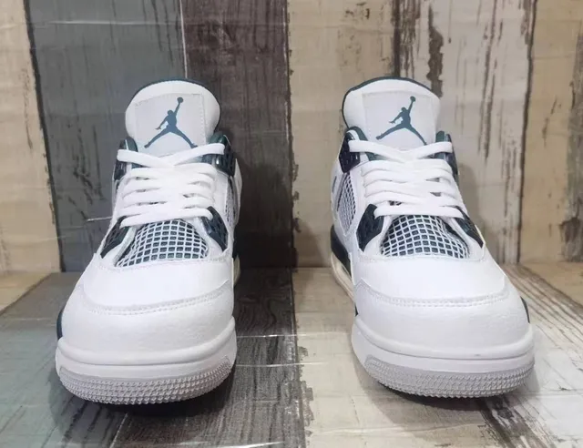 Air Jordan 4 White Dark Teal Basketball Shoes 3