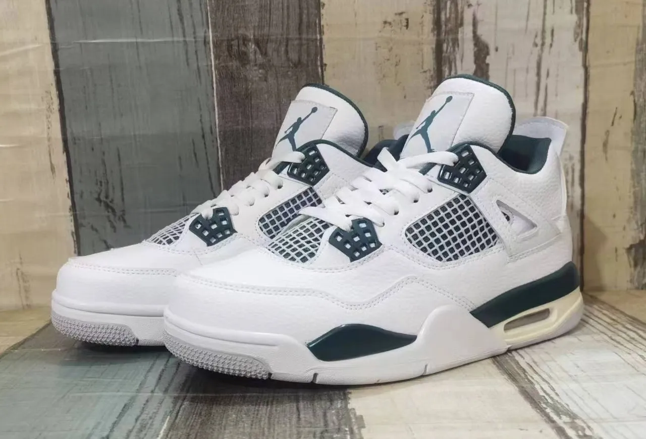 Air Jordan 4 White Dark Teal Basketball Shoes 4