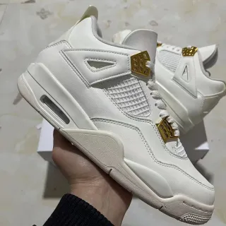 Air Jordan 4 White Gold Basketball Shoes