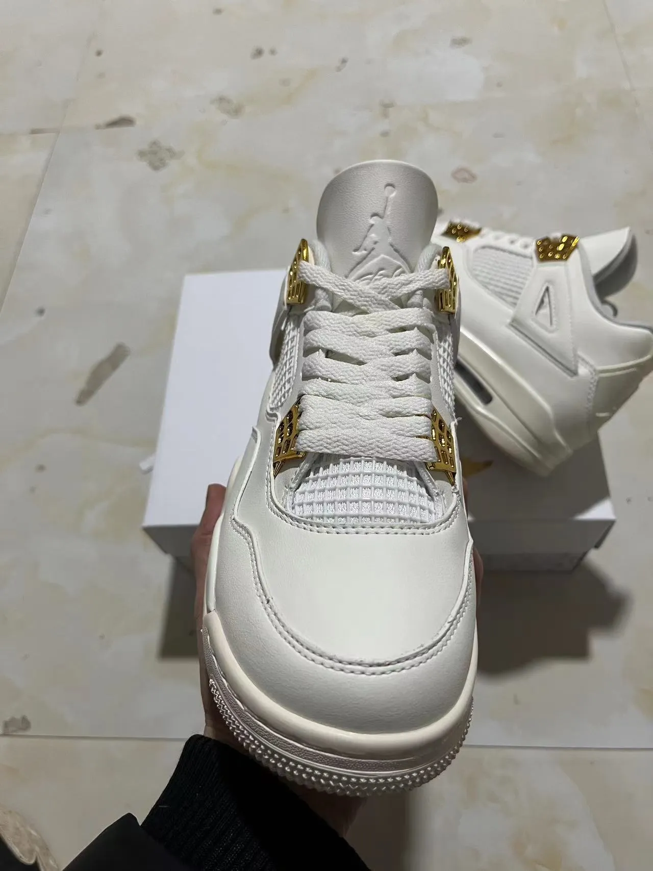 Air Jordan 4 White Gold Basketball Shoes 3